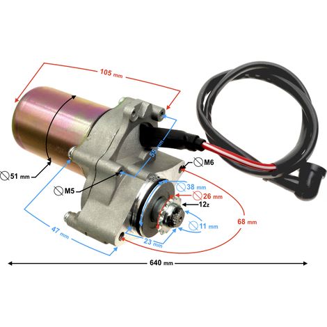 Anlasser für ATV 110cc, unten, 12 Zähne