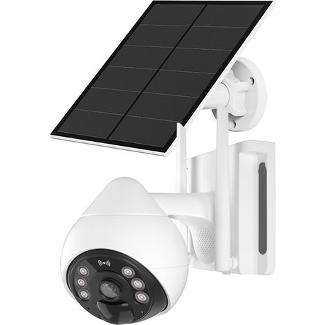 Drahtlose 4G LTE-Mobilfunk-Überwachungskamera für den Außenbereich, solarbetriebene 3-MP-Überwachungskamera für zu Hause mit Farbnachtsicht, Personenerkennung, 360°-Ansicht, 2-Wege-Audio, IP66, Cloud-