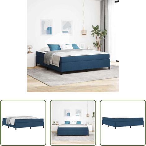 Matelas - Lit à ressorts Bleu 180 x 200 cm tissu (1/5)