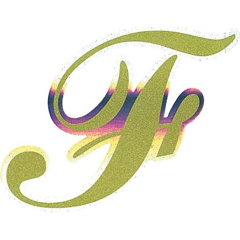 Adesivo Monogramma Lettera F, Oro Metallescente (1/2)