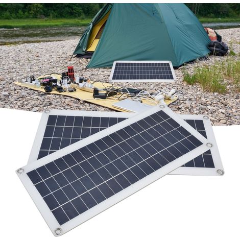 Kit de chargeur de batterie d'urgence avec panneau solaire photovoltaïque monocristallin en silicium 2x10W pour camping-car ou bateau (1/5)