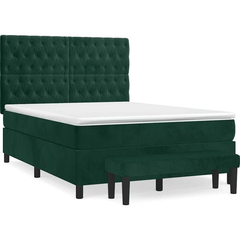 Maison Exclusive - Cama box spring con colchón terciopelo verde o (1/5)