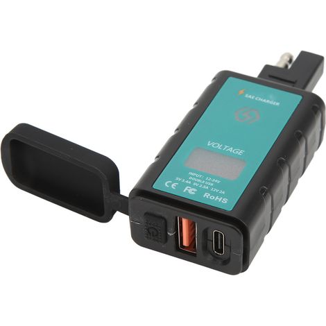 Chargeur rapide pour moto 1224 V étanche IP66 avec câble de 1 m, adaptateur SAE vers USB Type-C pour téléphone et tablette (1/5)
