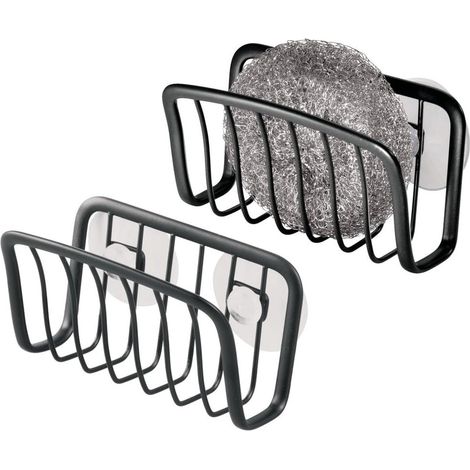 Lot de 2 - Porte-éponge à ventouses - Support mural pour éponges - Ventouse - Porte-éponge autocollant pour évier - Accessoires de cuisine - Organisateur d'évier - Porte-éponge à ventouse pour évier - (1/5)