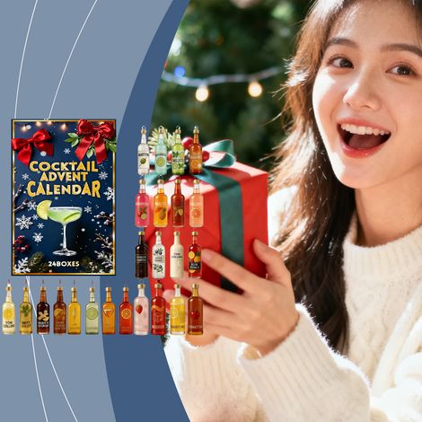 Cocktail Christmas Advent Calendar 24-Day Countdown Creative Resin Bottle Holiday Decoration Gift -- 24 boxes (random bottle design), parameter image can be changed. -- BIEMMEDUE (1/5)