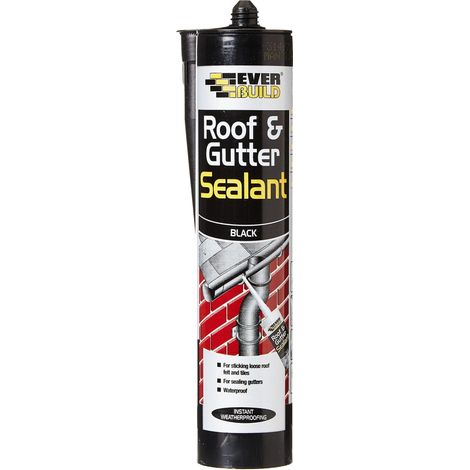 Everbuild ROOF Roof & Gutter Sealant Black 295ml EVBROOFBL (1/3)