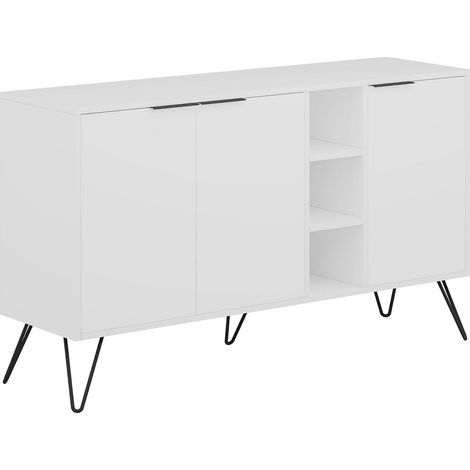 Buffet en bois "Clara" - 142 x 35 x 83 cm - Blanc (1/3)