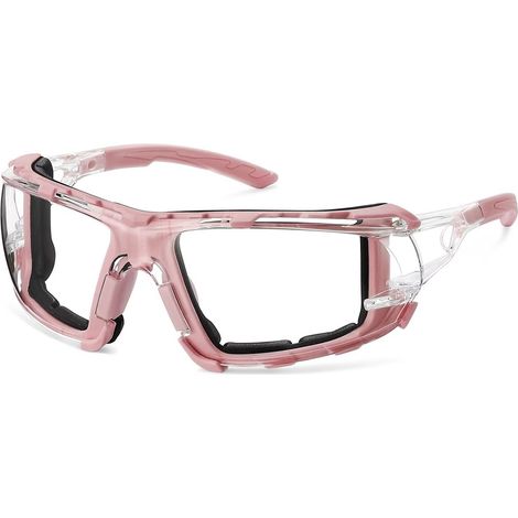 Lunette de Protection Travail, Lunettes de Sécurité, Anti-rayures, Anti-buée, Enveloppantes, Design avec un Style Unique et Moderne, homme & femme(Rose) (1/2)