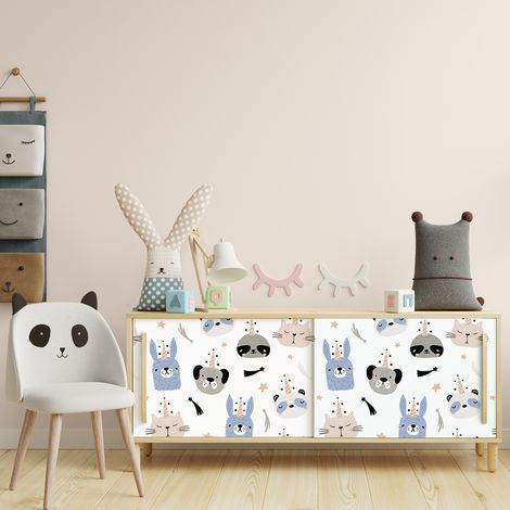 Sticker meuble pour enfant animaux des prairies 60 x 90 cm (1/5)