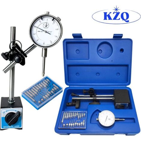 ZVD - Soporte magnético con base magnética para indicador de cuadrante, rango de medición de 10 mm con graduación de 0,01 mm - 1 juego (1/4)