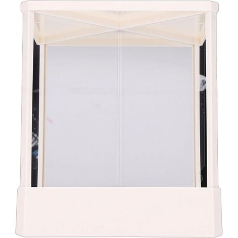 Miroir Non inversé, Miroir avec Système de Réflexion à Double, Pas D'inversion Gauche Droite, Aucun Calibrage Requis, avec Cadre en Plastique ABS, pour Le Maquillage, la (White) (1/5)
