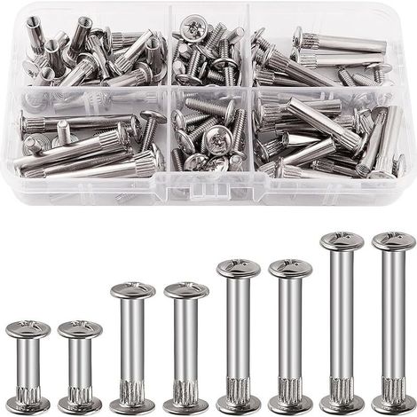 40 Pièces Φ5 Connecteur d'Armoire avec Vis M4, Acier Nickelé pour Jonction Meuble (1/5)