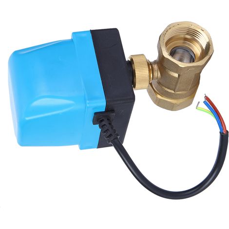 Vanne à bille électrique 2 voies 3 fils, moteur synchrone IP68, AC220V bleu, filetage G1 pouce (1/5)