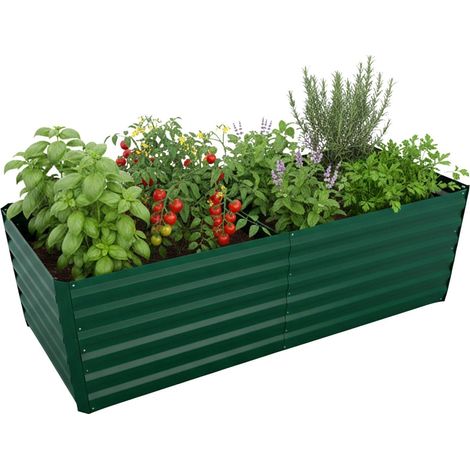 Hochbeet aus verzinktem Eisen - Quadratischer Pflanzkasten