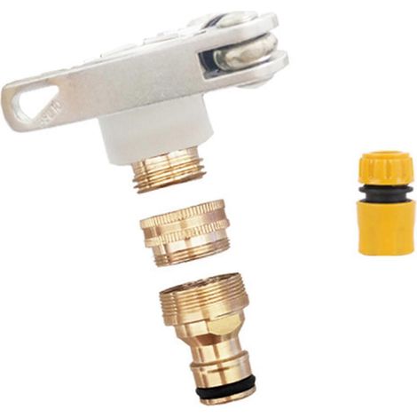 Ensemble de raccords universels 3 en 1 en laiton pour robinet de tuyau d'arrosage, adaptateur pour robinet vintage, machine à laver, rapide (1/5)