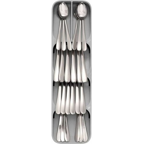 Range Couvert pouRôtiroir Compact, Organisateur de Tiroir, Gris, 11 x 39,5 x 5,7 cm-Fei Yu (1/3)