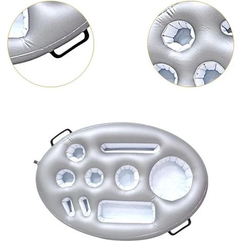 Porte-gobelet gonflable – Porte-gobelet flottant pour piscine et activités aquatiques – PVC argenté (1/5)