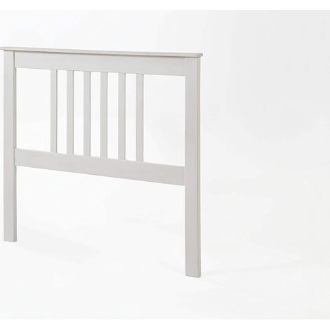 cabecero para somier de 90 cm , pino macizo, Moblit, serie Alme blanco, medidas: (100x102x2) cm ( altoxanchoxfondo), color blanco lavado.