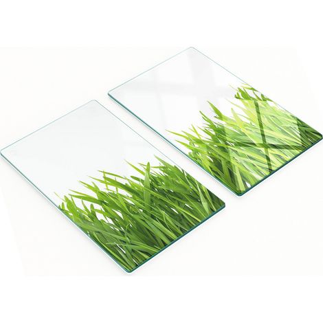 Planche décorative multifonctionnelle pour cuisine en verre trempé, motif gazon, 2 x 30 x 52 cm (1/5)