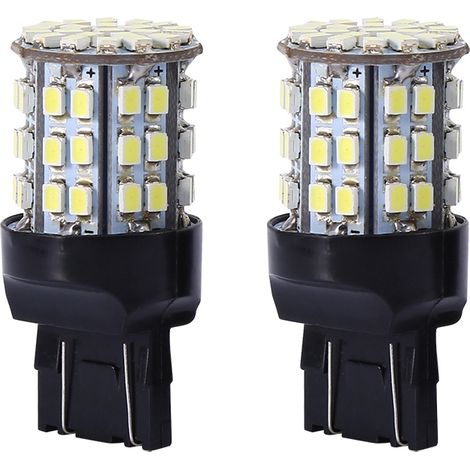 2 pièces ampoules LED 7443 64 SMD blanc 6000K pour feu de recul, stop et arrière - lampes auto (1/5)
