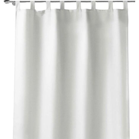 Rideau a passants 140 x 260 cm Uni blanc (1/3)