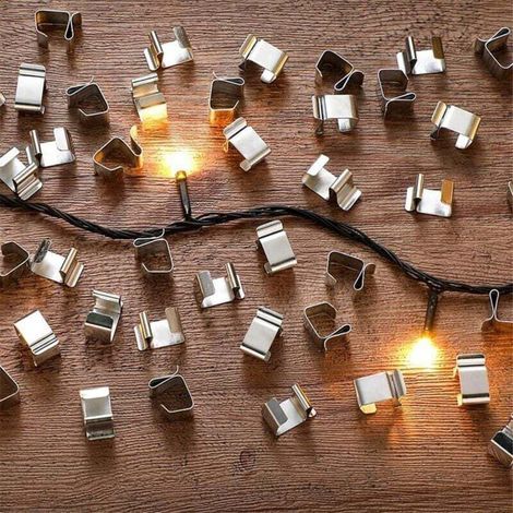 50 Stück wetterfeste Dachrinnenclips für Weihnachtsbeleuchtung im Außenbereich (1/4)