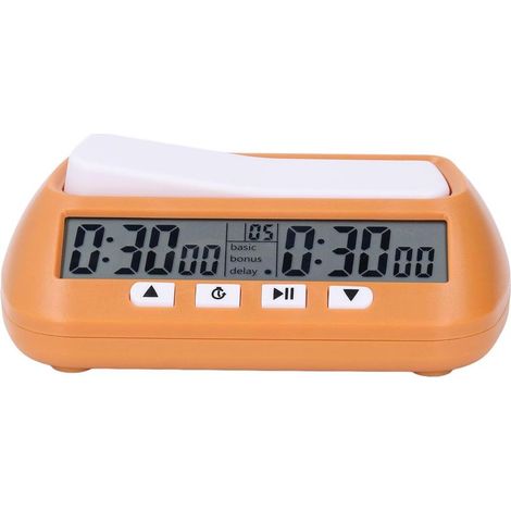 Digitale Schachuhr, professioneller Turniertimer mit Bonus-Verzögerungsmodi, tragbarer ABS-Schachtimer für Go-Brettspiele, 14 x 9 x 4,5 cm (1/5)