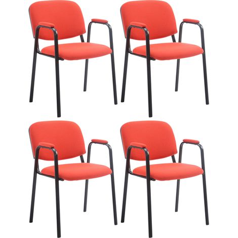 Set di 4 sedie in tessuto Ken PRO rosso