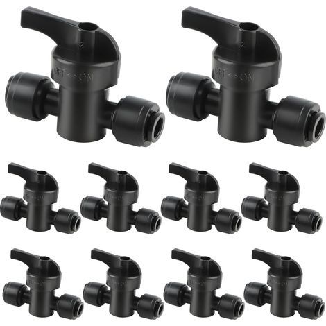 10 Stück schwarze 1/4"-Schnellabsperrventile für Tropfbewässerung, Steckverbindungen für 1/4-Zoll-Schläuche, auslaufsichere Anschlüsse (1/5)