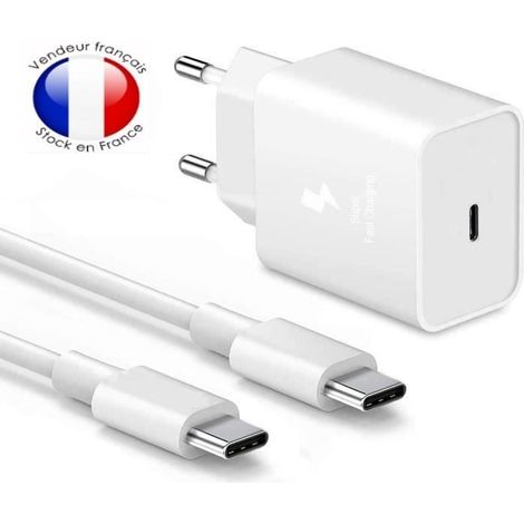 Chargeur mural - Samsung - Chargeur ultra-rapide - 25 W - Double câble USB-C - Compatible 5G (1/4)