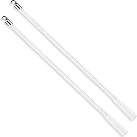 2 pièce Remplacement Baguette Store avec Crochet Baguettes Store Fenêtre Plastique Bâton Tournant Volet Fenêtre Vénitien Tige Blanche avec Poignée pour Réparer Remplacer Pièces 30.3cm (1/5)