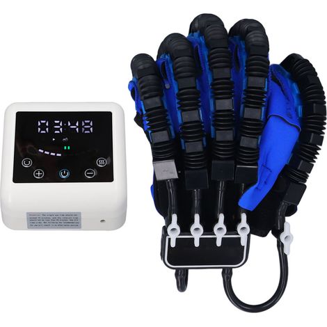 Gants robotisés de rééducation pour hémiplégie de la main gauche, matériel de récupération après un AVC, rechargeables par USB, force réglable, taille XXL (1/5)