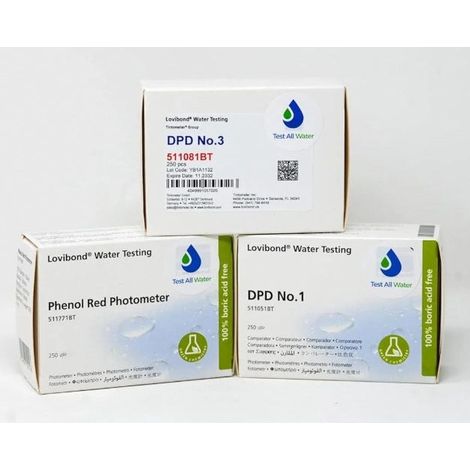 250 Pastiglie Reagenti DPD1 + 250 DPD3 + 250 PH Phenol Red Lovibond per Fotometro Elettronico Scuba / MD / PM600 / Multidirect (1/3)