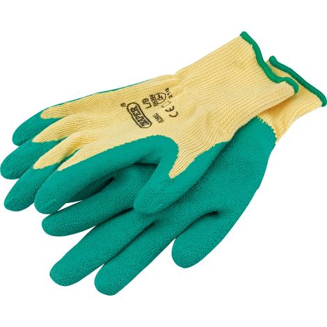Draper Heavy Duty Green Latex Coated Work Gloves - Large Size (Model 82603) (1/5)