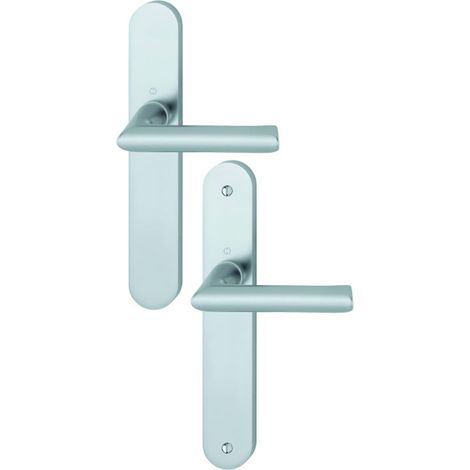 Ensemble sur grande plaque CONFLUENCE argent F1 bec-de-cane - HOPPE