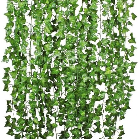 12pcs2m Lierre Plante Artificielle Exterieur Feuillage Artificiel Feuille Guirlande Décoration pour Mariage Balcon Cuisine Jardin (1/3)