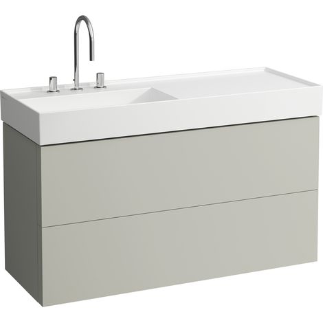 Meuble sous-vasque KARTELL 600x1180x450mm, 2 tiroirs gris pierre (1/5)