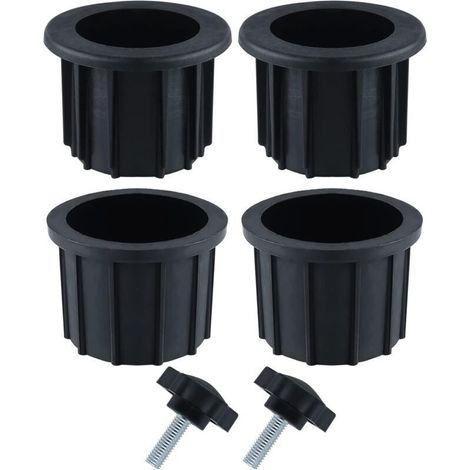Ulisem Lot de 2 accessoires pour parasol de balcon (6 pièces), 4 anneaux pour parasol et 2 vis à bouton, accessoires pour support de parasol pour table de patio, balcon, terrasse (1/4)