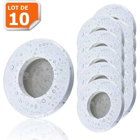 10 Spots LED Encastrables Blanc Etanche IP44 Pour Salle de Bain Blanc Neutre (1/2)