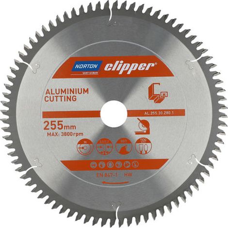 Norton-Clipper Hoja de sierra circular 255 mm 80 dientes