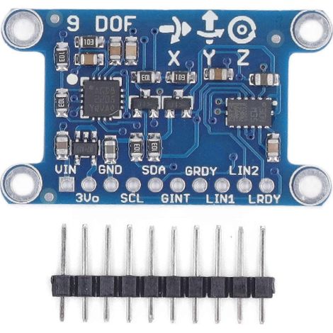 Gyroskopmodul mit 9 Achsen, digitalem Gyroskopsensor, Kompass, Magnetfeld- und Winkelgeschwindigkeitsmodul (3–5 V)