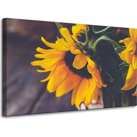 Leinwanddruck Botanik Sonnenblumen 100x60 cm