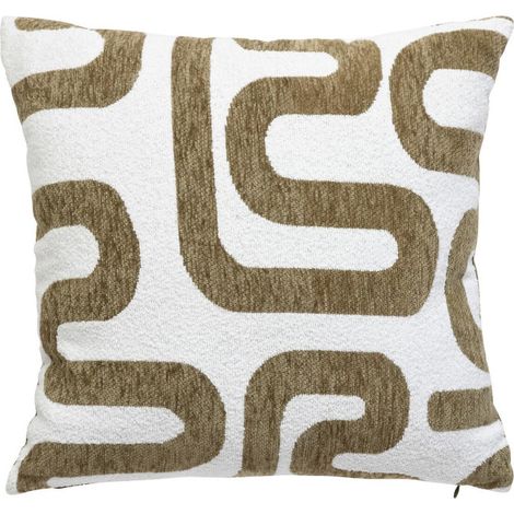 Coussin Déco Chenille "Safina" 40x40cm Kaki (1/5)