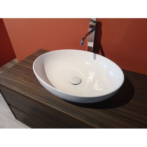Lavabo Pixel appoggio 51,5x39 ovale in ceramica