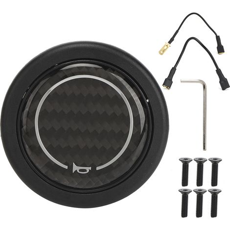 Kit bouton de klaxon en fibre de carbone, 6 boulons, compatible volant Nardi, accessoire de tuning auto. (1/5)