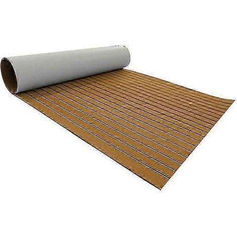 Revêtement de sol marin en mousse EVA effet teck, accessoires pour pont de bateau, marron et noir, 2 pièces (1/5)