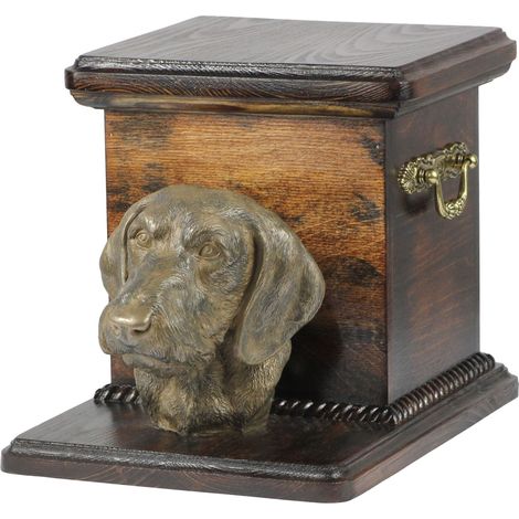 Bassotto a pelo duro - urna per ceneri di cane con statuetta, urna elegante per un cane, urna unica con busto di cane di Art-Dog (1/5)