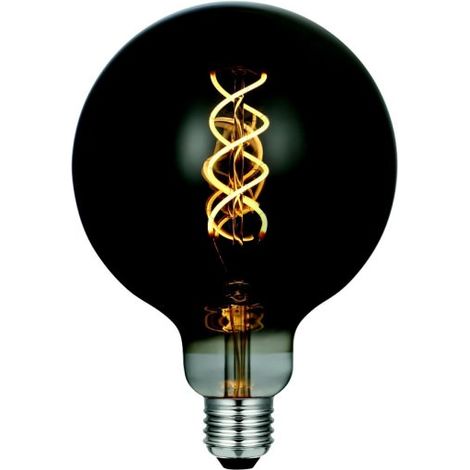 Ampoule LED Globe 125 mm – 5W – 120 lm – 1800 K – Verre Fumé – Filament Spirale – Dimmable – Éclairage Décoratif Élégant