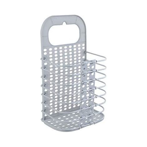 Panier à linge mural pliable pour vêtements sales, sans perforation, à suspendre au mur, panier de rangement pour jouets de salle de bain Gris (1/5)