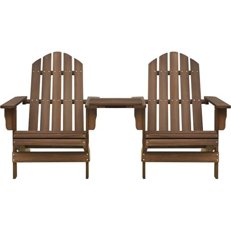 Maison Exclusive - Adirondack-Gartenstühle mit Tisch Massivholz T (1/5)